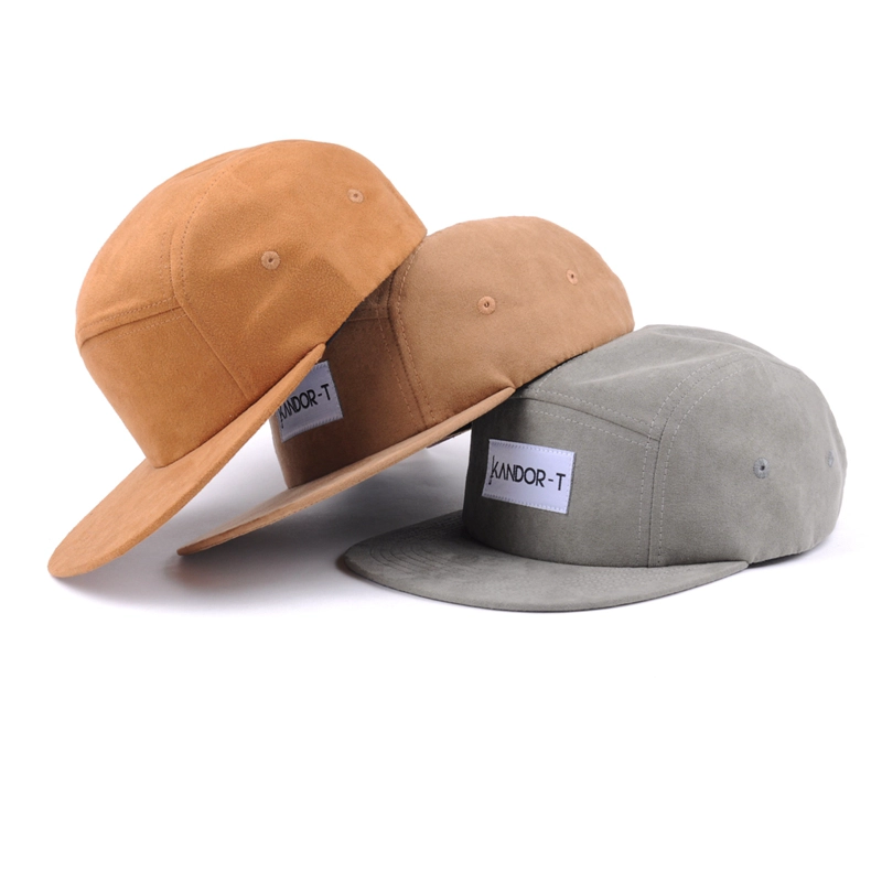 logo applique daim 5 panneaux design de logo casquettes personnalisé