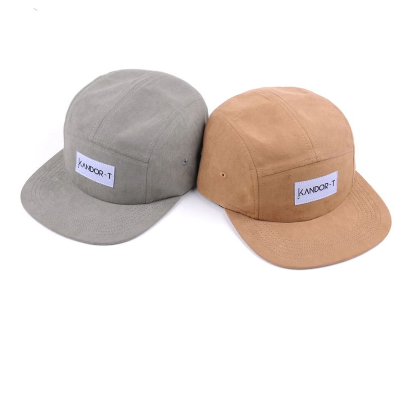logo applique daim 5 panneaux design de logo casquettes personnalisé