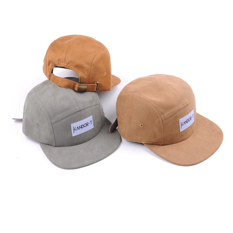 logo applique daim 5 panneaux design de logo casquettes personnalisé