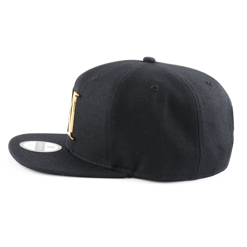 أسود لوحة معدنية أكريليك snapback قبعات مخصصة