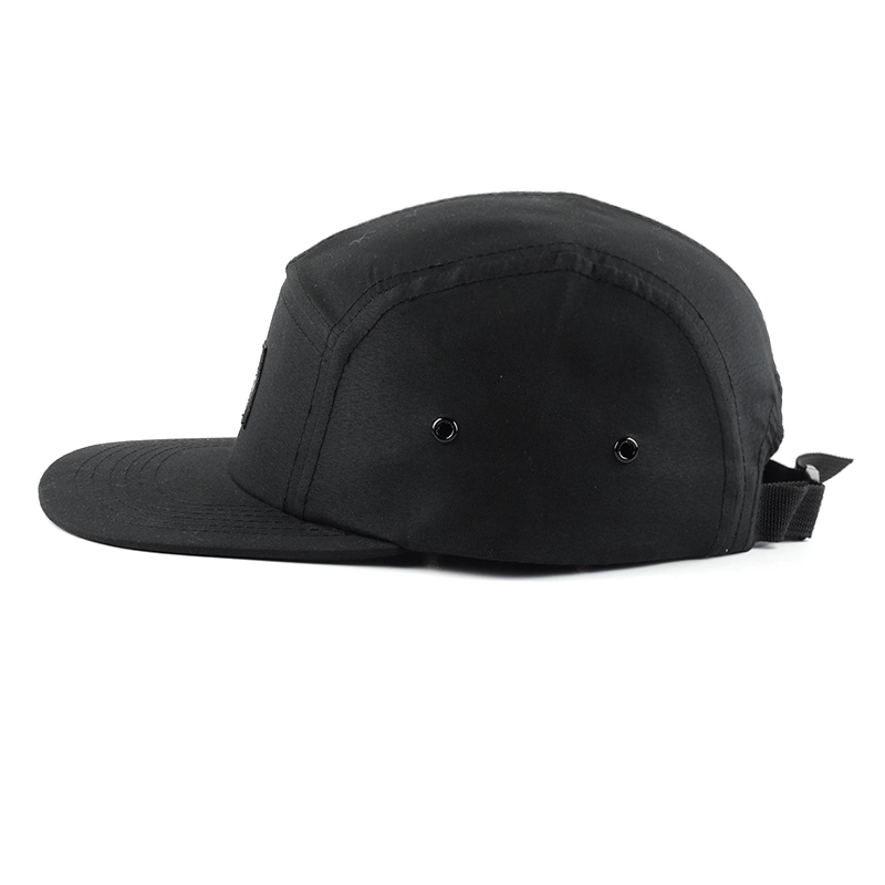 black plain logo baby 5 panel hat