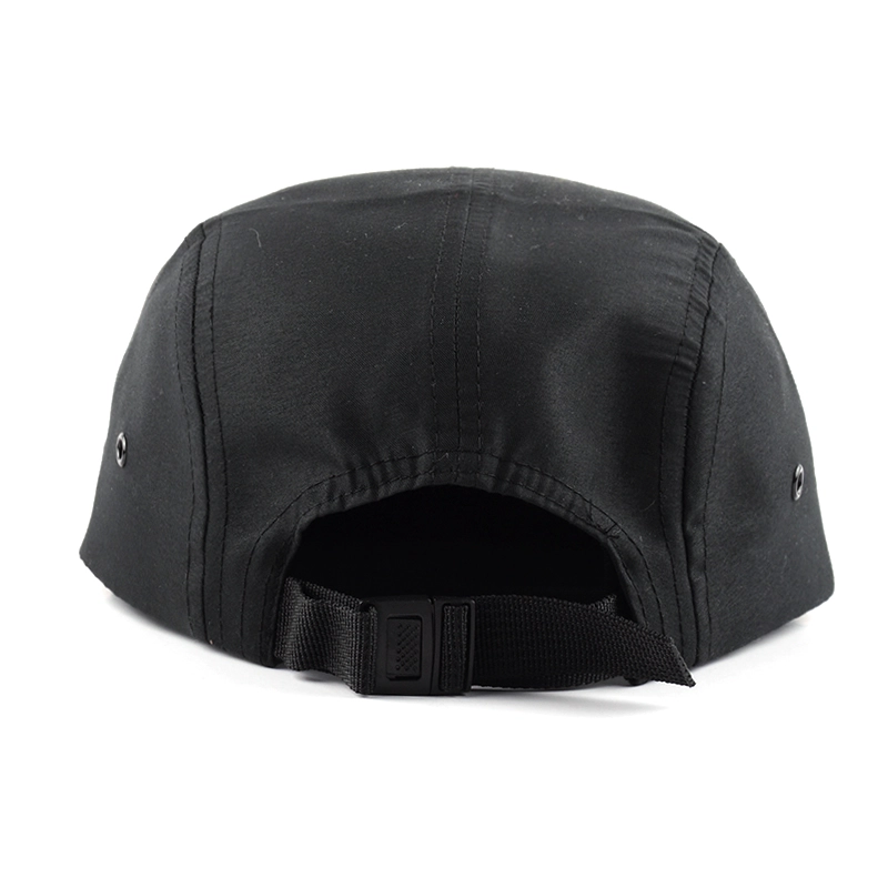 black plain logo baby 5 panel hat