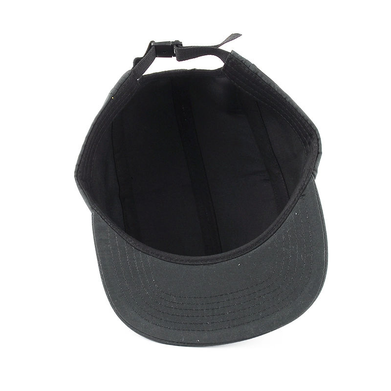 black plain logo baby 5 panel hat