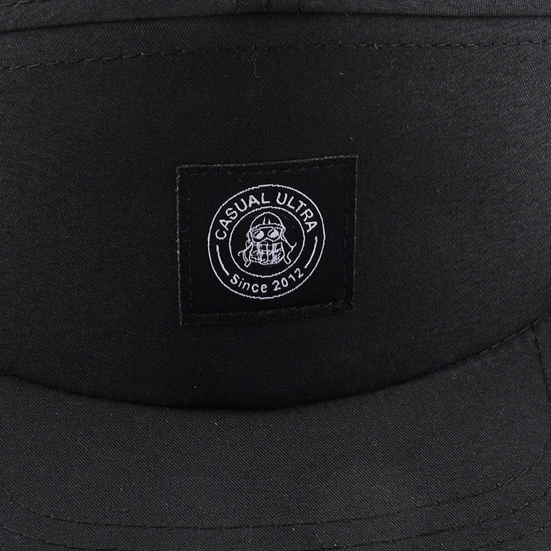 black plain logo baby 5 panel hat