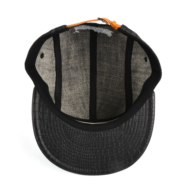 black snapback caps, plain 5 panels snapback hat