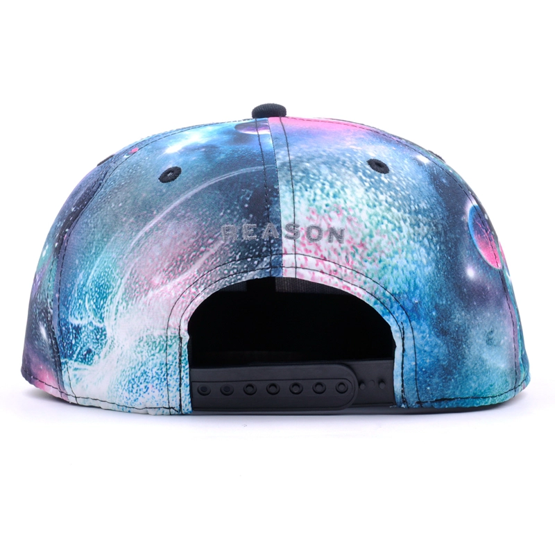 china metal plate galaxy printed snapback caps wholesales