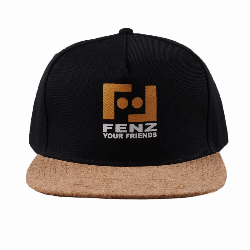 berretto snapback tesa piatta in sughero, cappelli personalizzati snapback ricamati all'ingrosso