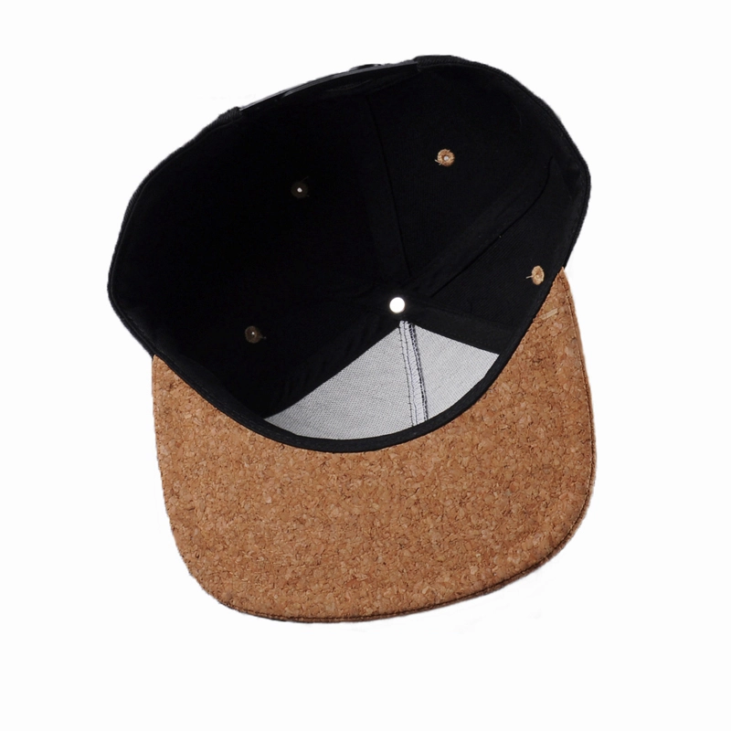 berretto snapback tesa piatta in sughero, cappelli personalizzati snapback ricamati all'ingrosso