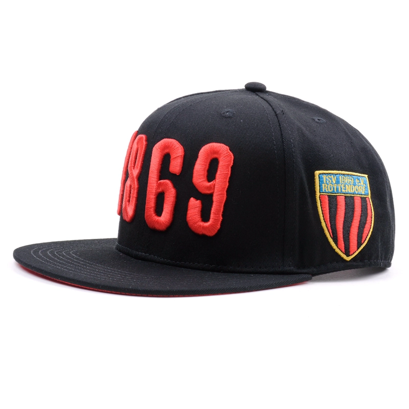 logo ricamato in cotone con 6 cappucci personalizzati blu