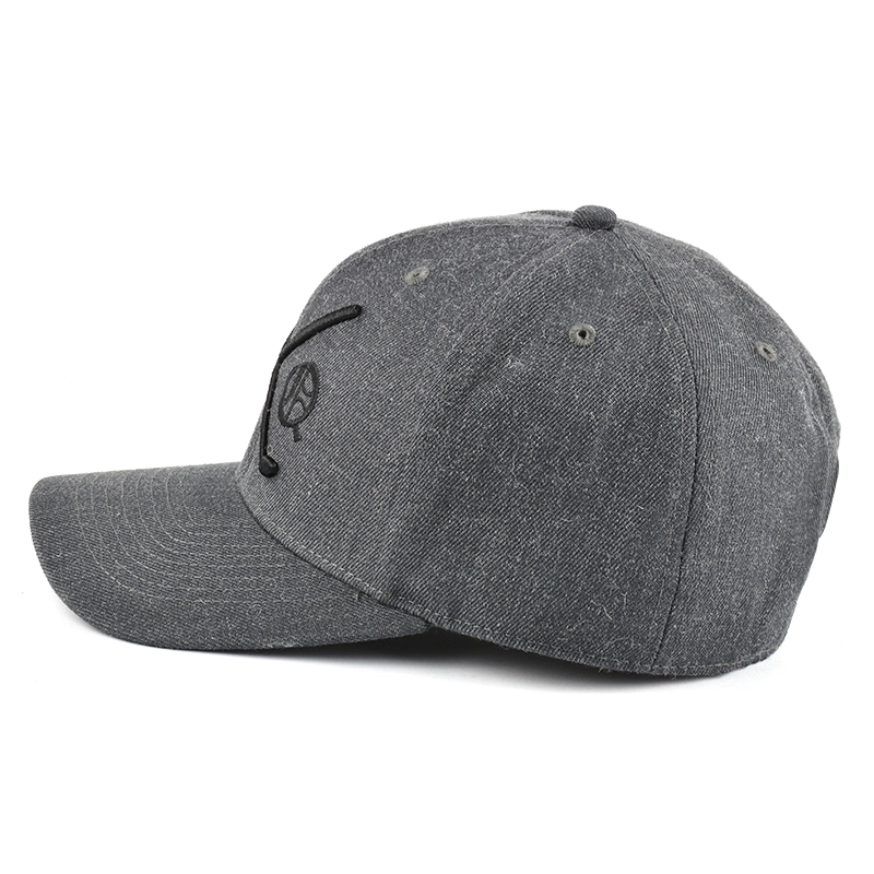 casquette de baseball de sports de lin de coton de broderie 3d faite sur commande
