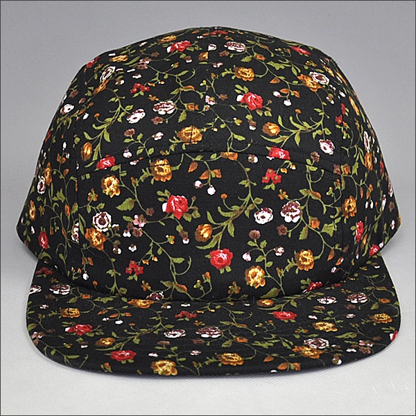 aangepast 5-panel camp cap, 5 deelvenster Aangepaste hoofdmodebedrijf