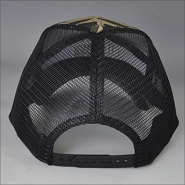 custom 6 panel camo mesh trucker hat
