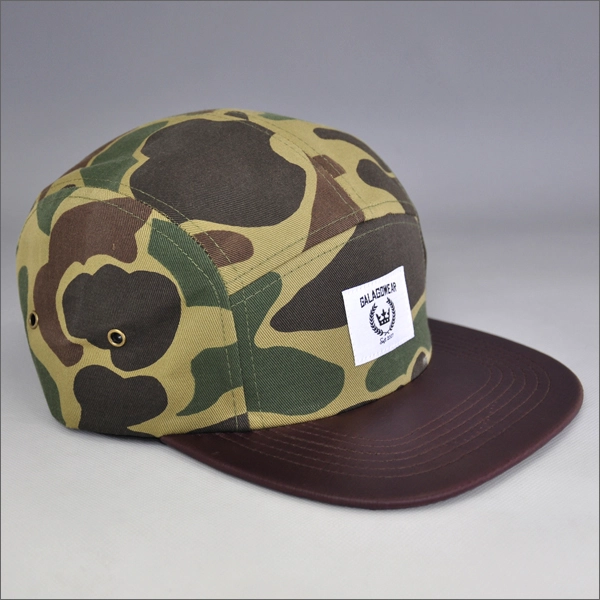camo stampa personalizzati cappelli 5 pannelli in pelle