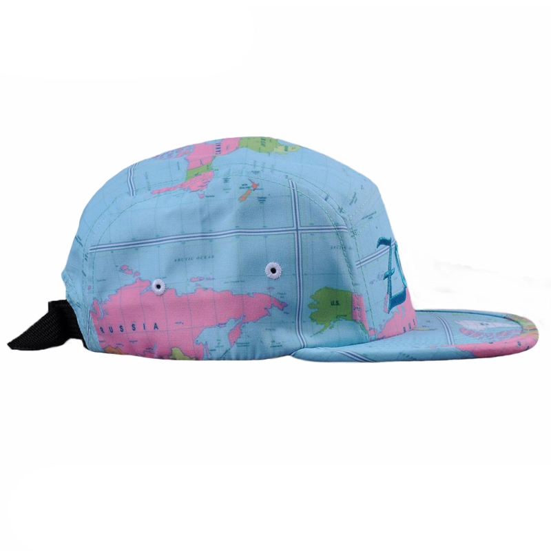 custom embroidery logo printed 5 panel cap