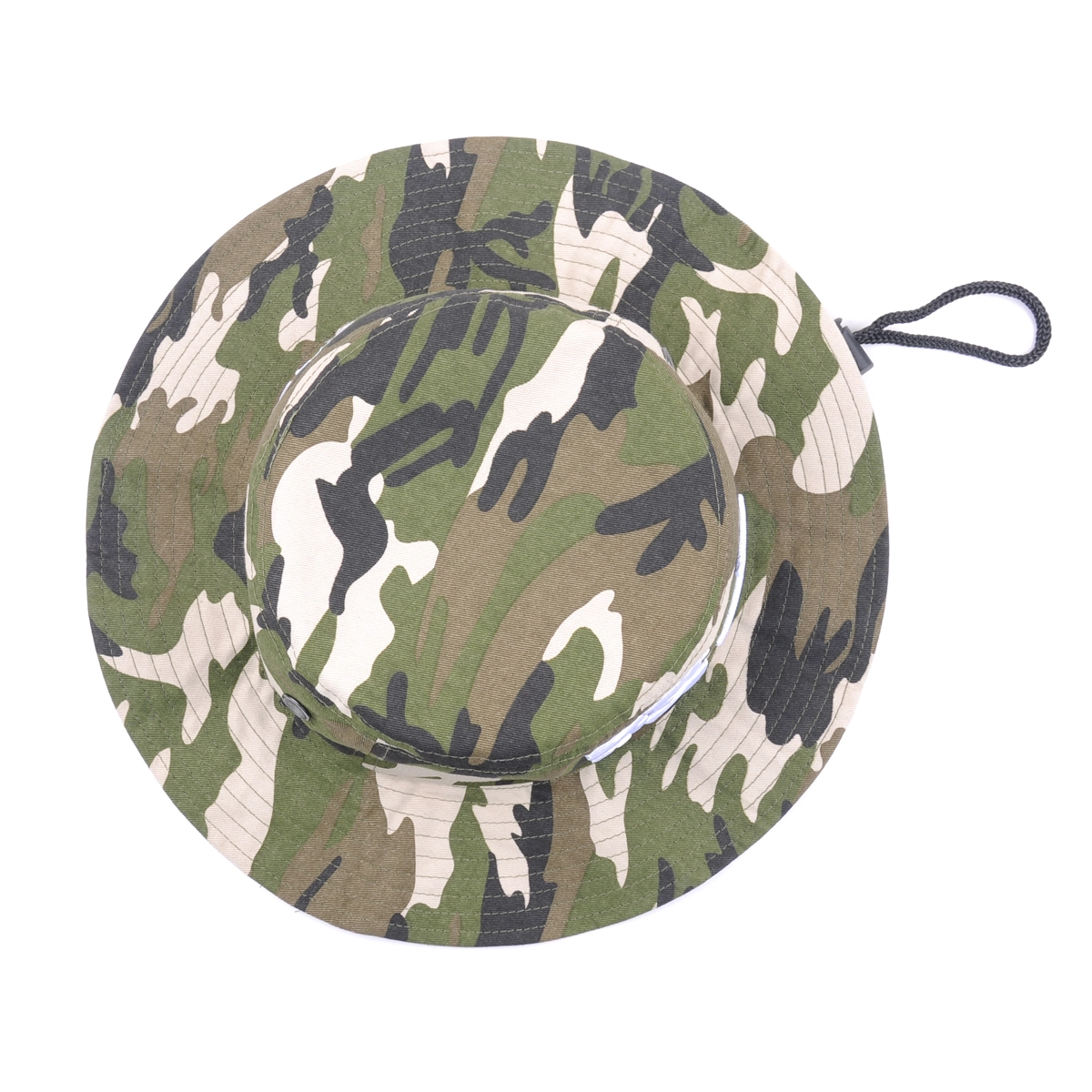custom embroidery printing camo bucket hat with string
