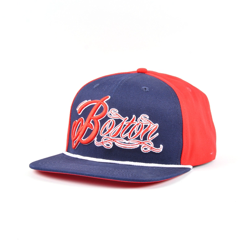 custom embroidery snapback cap, 3d embroidery flat cap