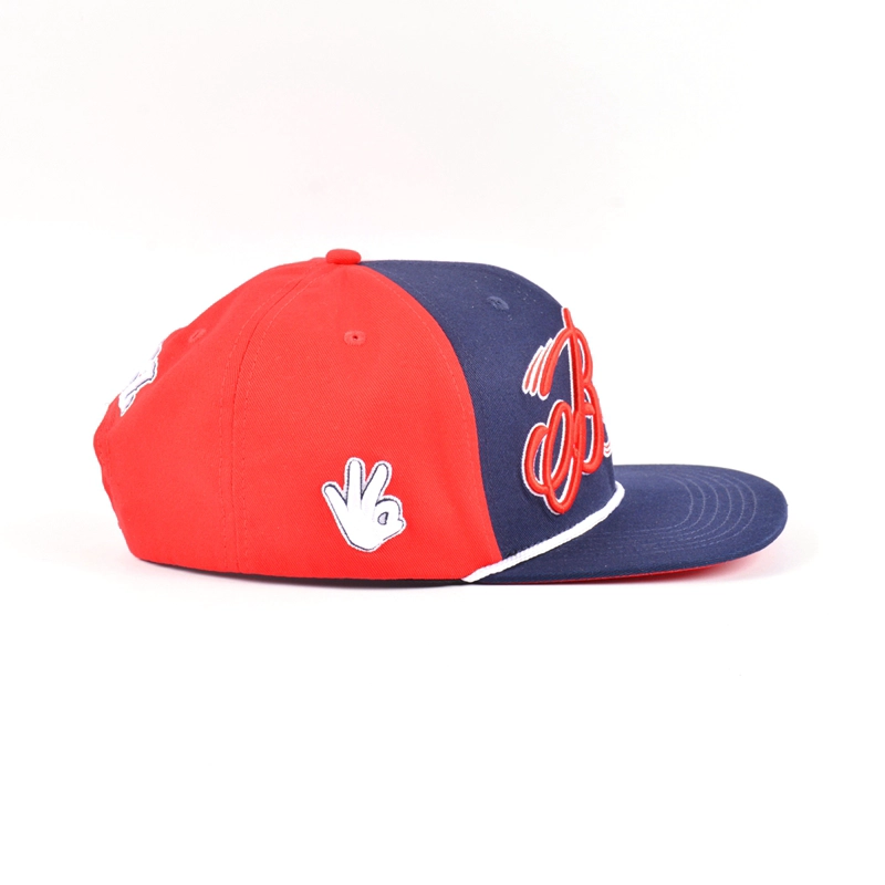 custom embroidery snapback cap, 3d embroidery flat cap
