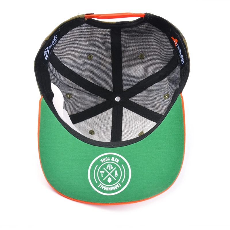 casquettes à bord plat sur mesure chine, chapeaux à capuche camo