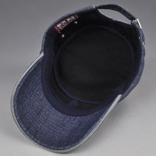 Custom Flat Rand Caps China, Plain Denim SnapBack Hut