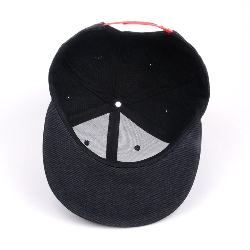 custom high quality embroidery black snapback cap
