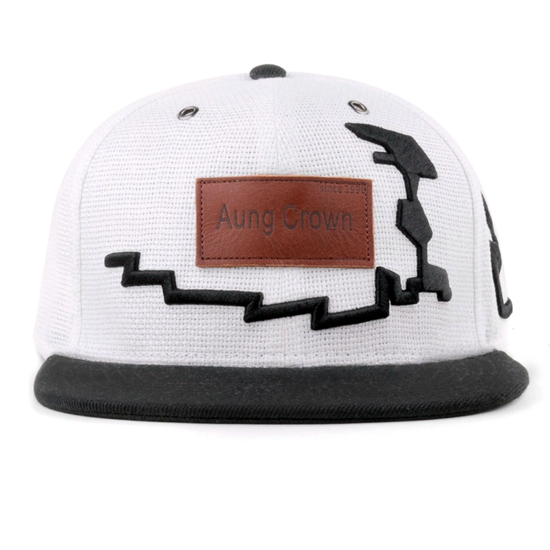 lederen patchcap 6 panel mesh snapback hoeden