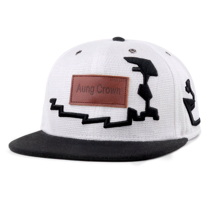 lederen patchcap 6 panel mesh snapback hoeden