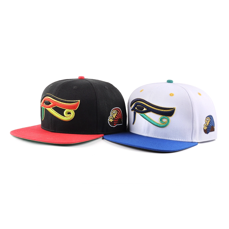 custom puff embroidery flat brim snapback hats