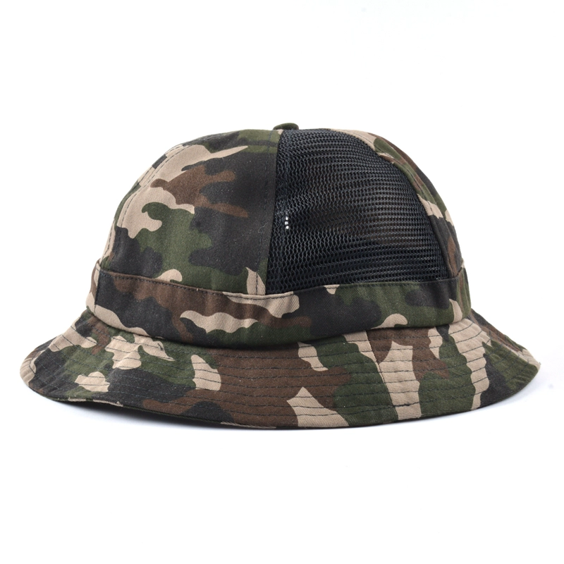 design embroidery mesh camo bucket hats