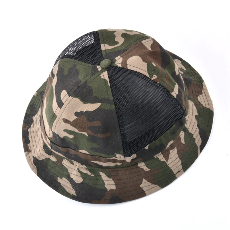 design embroidery mesh camo bucket hats