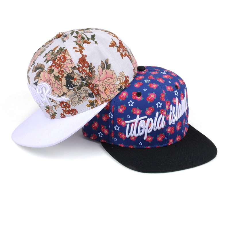 تصميم شعار 6 لوحات الطباعة النسيج snapback القبعات القبعات التطريز 3d