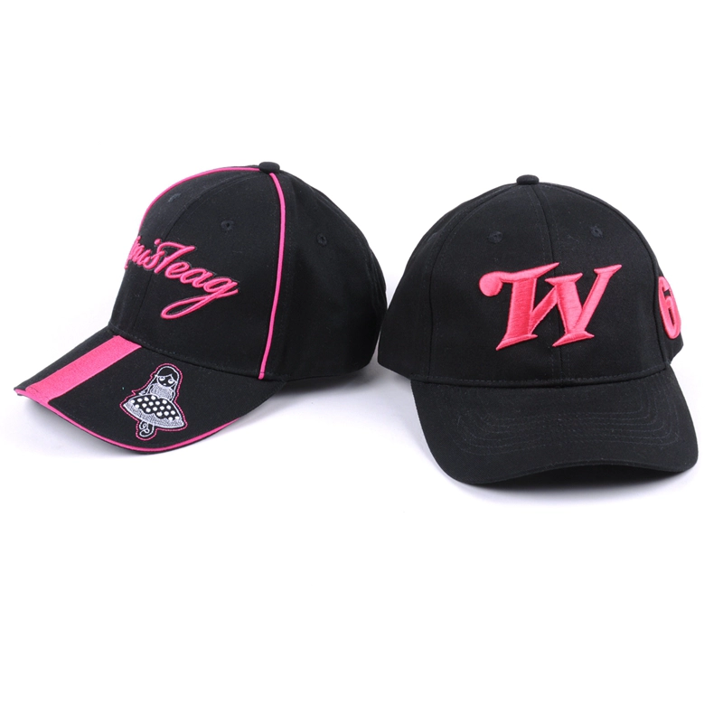 embroidery black cotton sports baseball cap custom