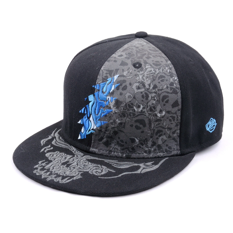 Chine broderie bord plat flexfit snapback chapeaux design personnalisé fabricant