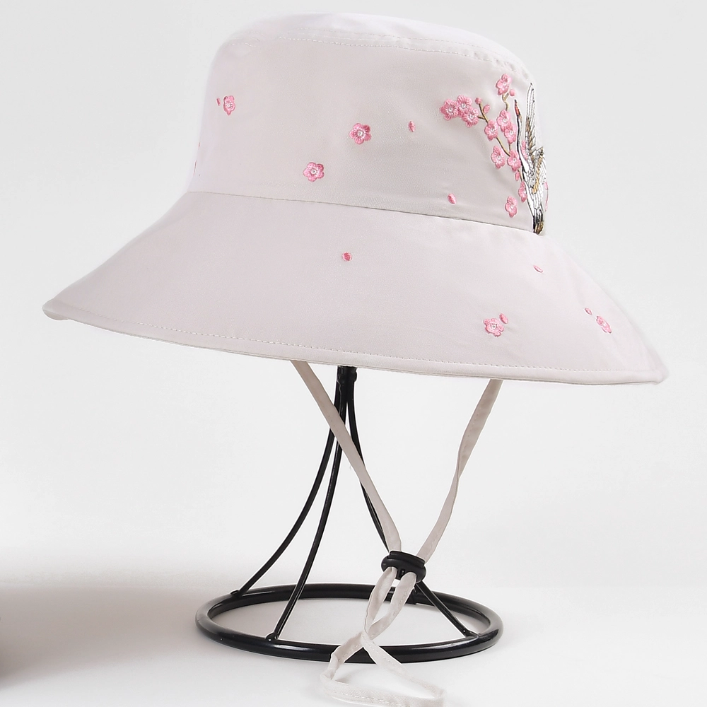 verstellbare Frauen Bucket Hats benutzerdefinierte Stickerei Logo