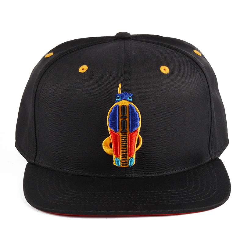 broderie logo noir casquettes snapback bord plat en vente