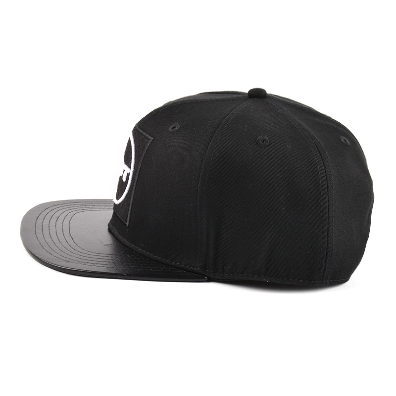 Stickerei Logo Flat Bill schwarze Hysteresenkappen