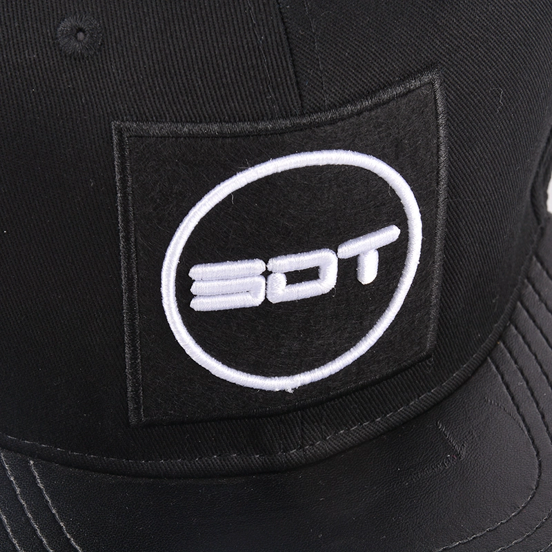 Stickerei Logo Flat Bill schwarze Hysteresenkappen