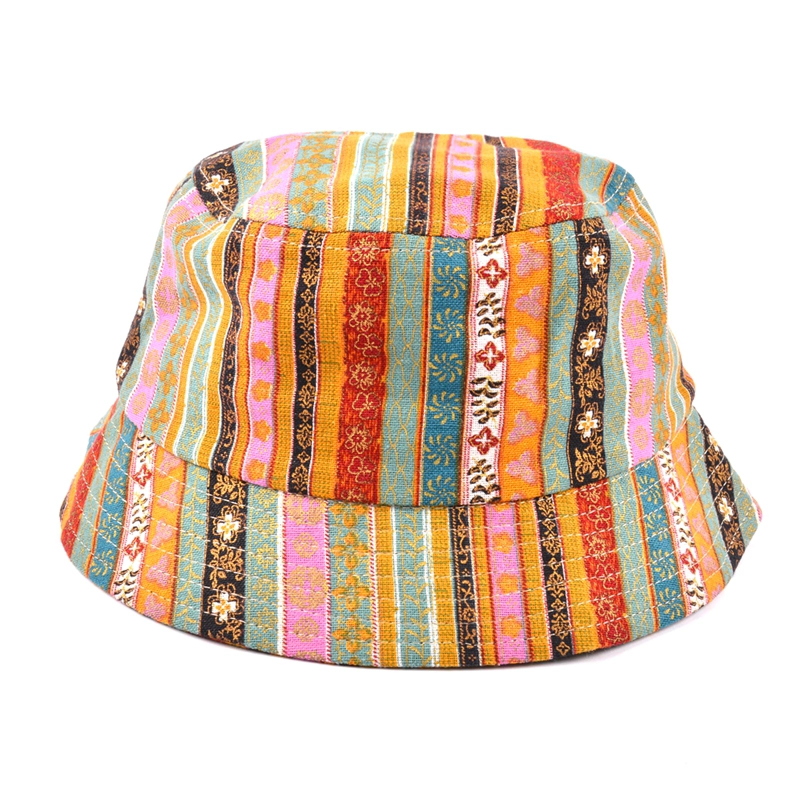 ファッションデザインロゴフラワープリントバケットハット