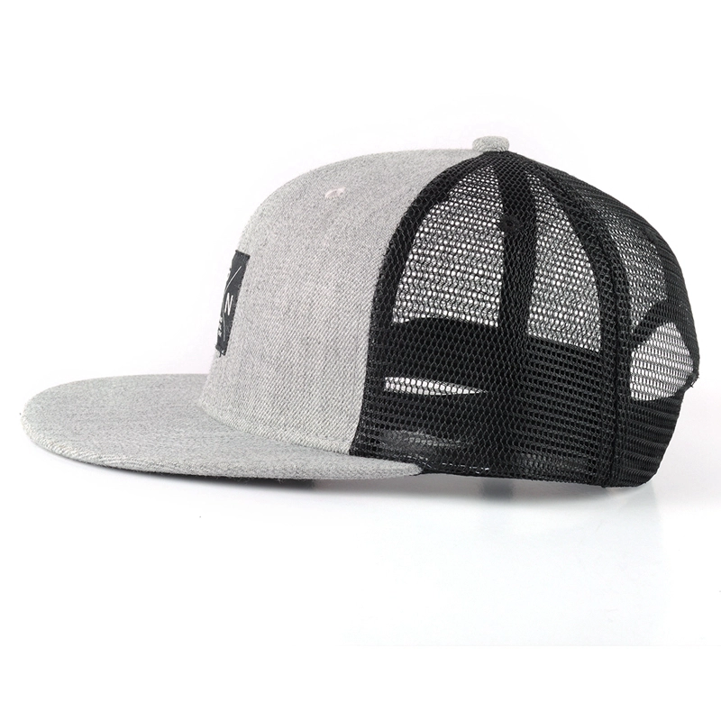 Gorro plano de apliques de lana acrílica gorro camionero