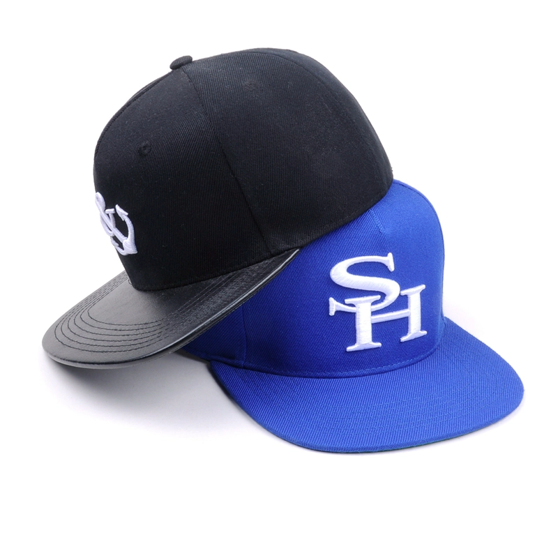 حافة مسطحة التطريز 6 لوحة snapback / قبعة بيسبول