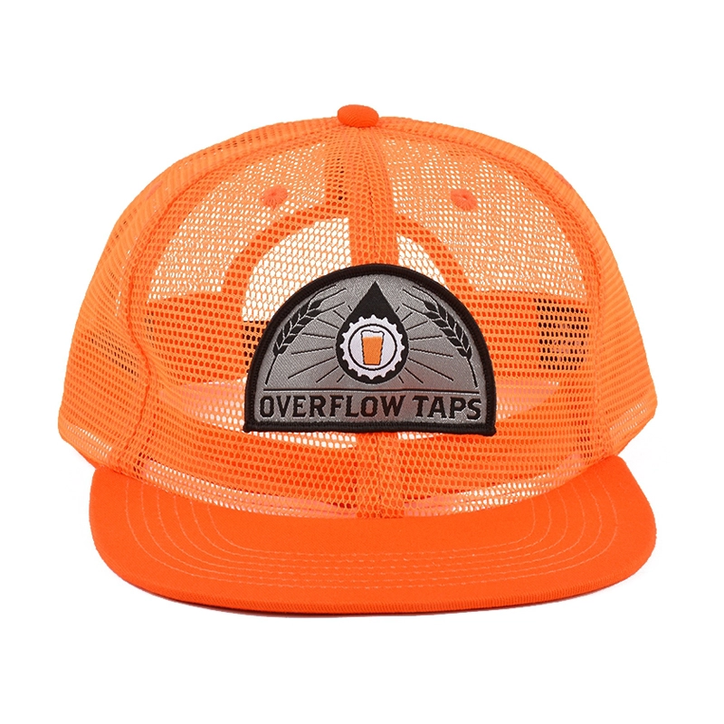 flat brim snapback embroidery all mesh trucker caps