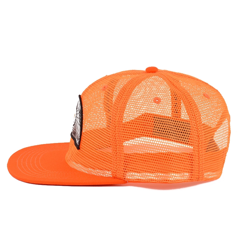 flat brim snapback embroidery all mesh trucker caps
