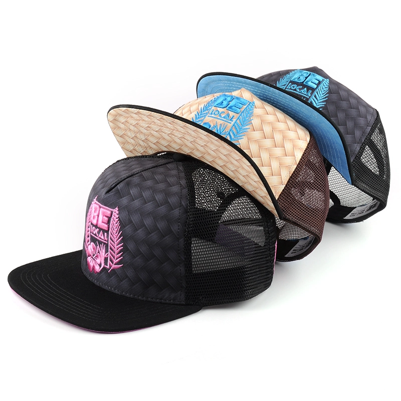 sombrero plano del acoplamiento del camionero del bordado del snapback del borde
