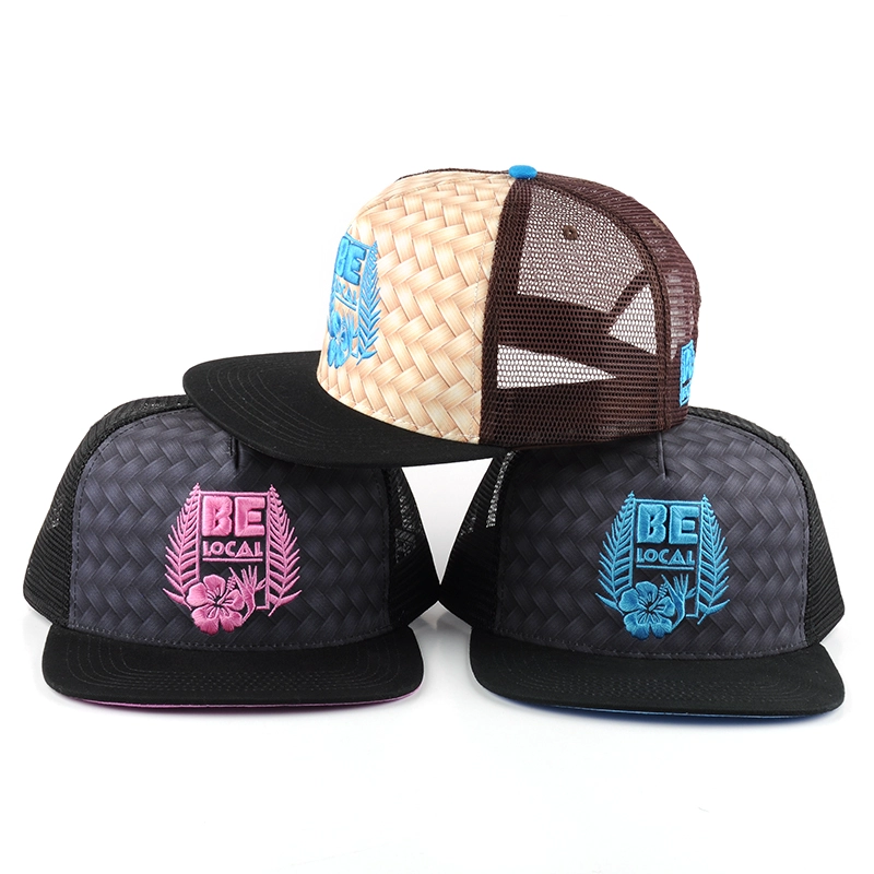 sombrero plano del acoplamiento del camionero del bordado del snapback del borde