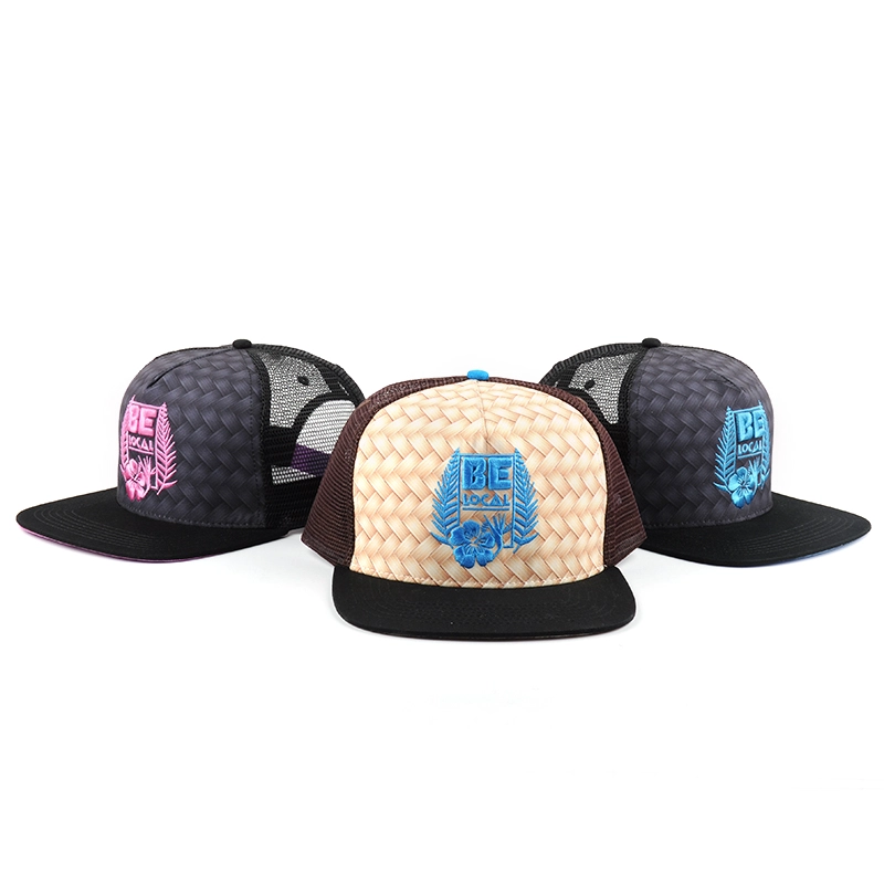 sombrero plano del acoplamiento del camionero del bordado del snapback del borde