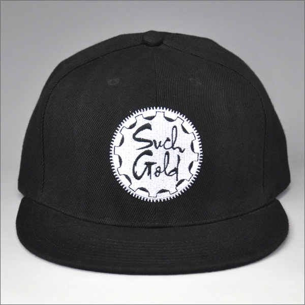 bordado plano sombrero del snapback negro