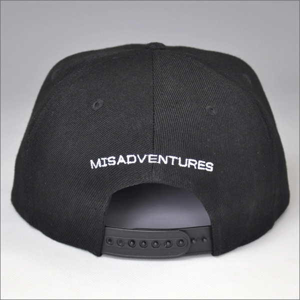 bordado plano sombrero del snapback negro