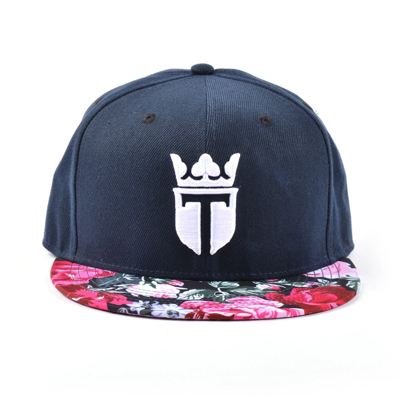الأزهار التطريز حافة قبعة snapback ، 3d التطريز كاب الصانع الصين