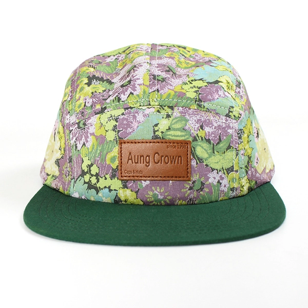 Китай цветочный край печать шаблон кожаный ремешок 5 Панель Snapback шляпа производителя