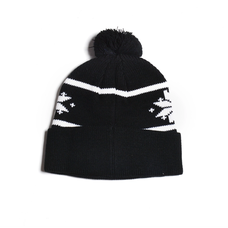 jacquard logo zwarte gebreide winter caps mutsen hoeden