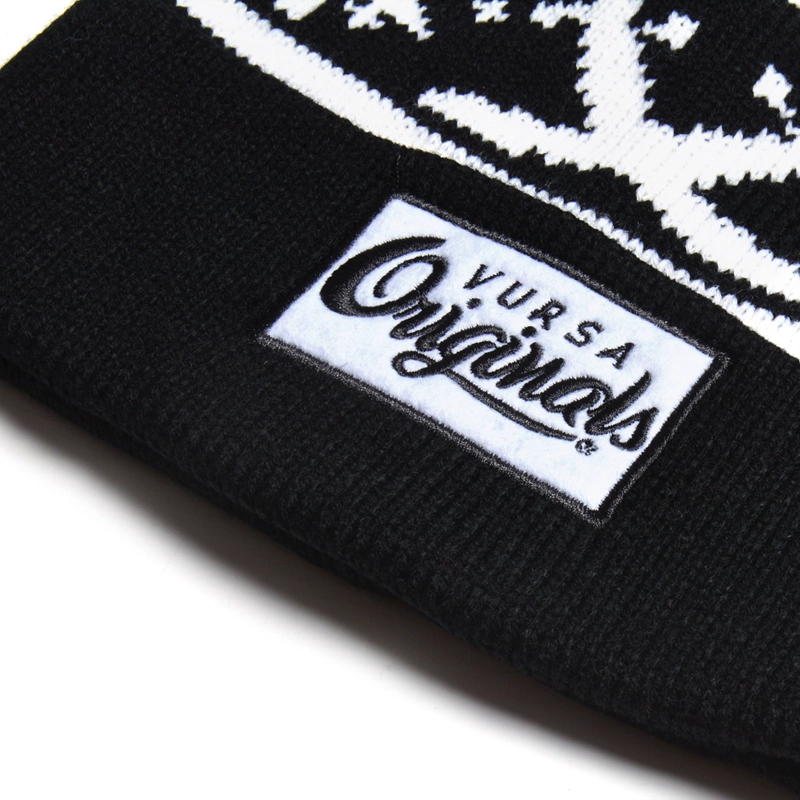 jacquard logo zwarte gebreide winter caps mutsen hoeden